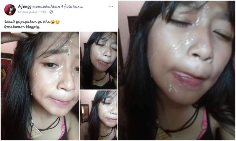 Ingin terkenal di sosmed gaya selfie ABG ini bikin enek wajahnya penuh cipratan susu kental manis