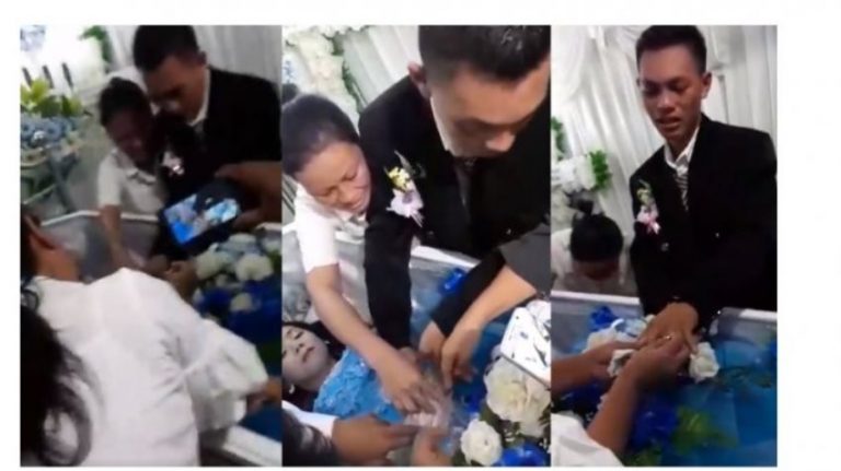 Lamar kekasihnya yang sudah meninggal video pria ini pasangkan cincin di jari manis si wanita banjir air mata