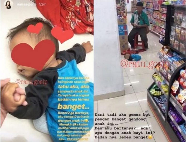 Heboh kabar persewaan anak dibawah umur untuk mengemis bocah kecil ini sampai tertidur pulas di lantai minimarket