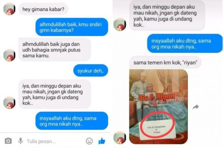 Cowok ini dapat undangan nikah dari mantan tulisan kepadanya bikin galfok mungkin itu karma