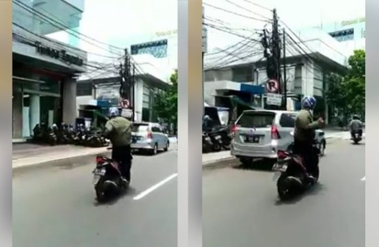 Gara gara aksinya joget di atas motor yang sedang melaju pria ini mendadak viral hati hati nabrak