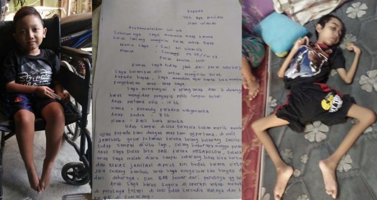 Gak ada biaya untuk obati anak yang lumpuh dan sakit parah ibu di Solo tulis surat untuk Jokowi