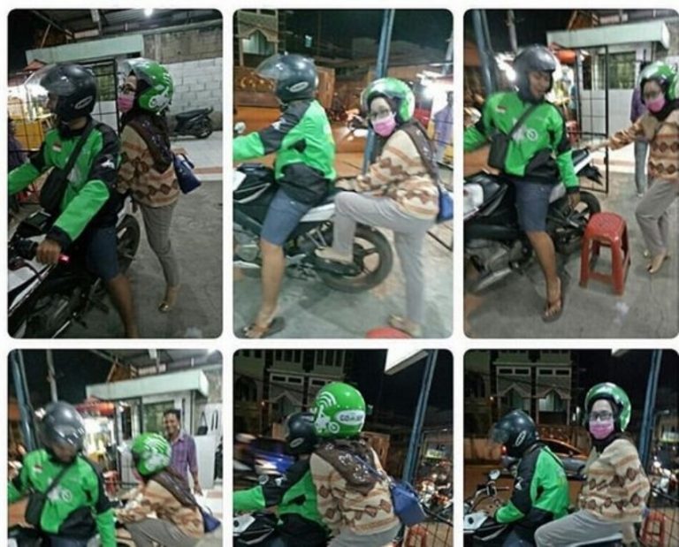 Tutorial cara mudah bonceng motor sport ojek online ini kocak abis asli berfaedah banget