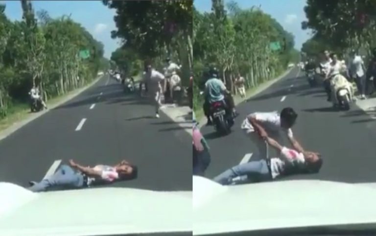 Gaya gayaan diatas motor perayaan kelulusan pria ini malah berakhir tragis kejang di tengah jalan