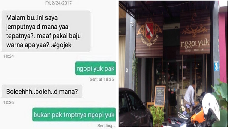 Nama lokasi penjemputan penumpang ojek online yang bikin gagal paham