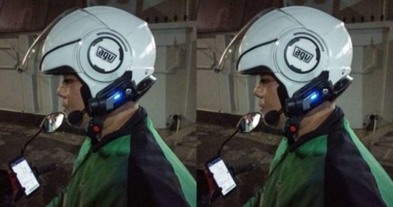 Bikin penumpangnya nganga driver ojek online ini pakai helm berharga fantastis