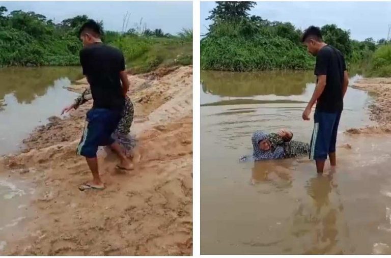 Tak dibelikan motor pria ini ceburkan ibu kandungnya sendiri ke sungai