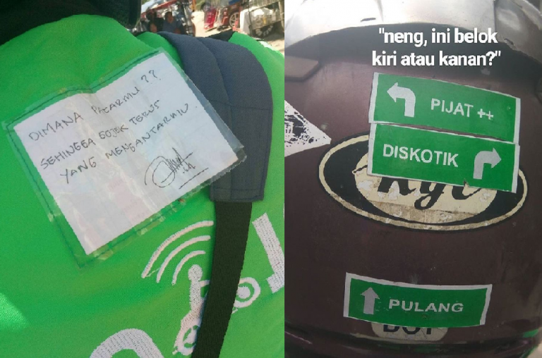 Pesan nyeleneh driver ojek online ini bikin penumpangnya senyum sendiri