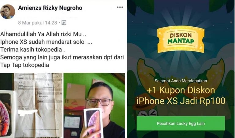 Bikin ngiri Dapat kupon diskon Tap Tap Mantap Tokopedia orang ini beli iPhone XS cuma bayar Rp 100