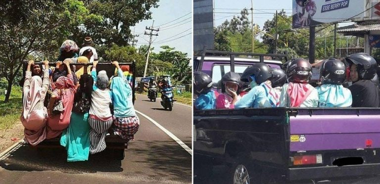 5 Tingkah konyol emak emak naik mobil pick up ini bikin geleng geleng kepala