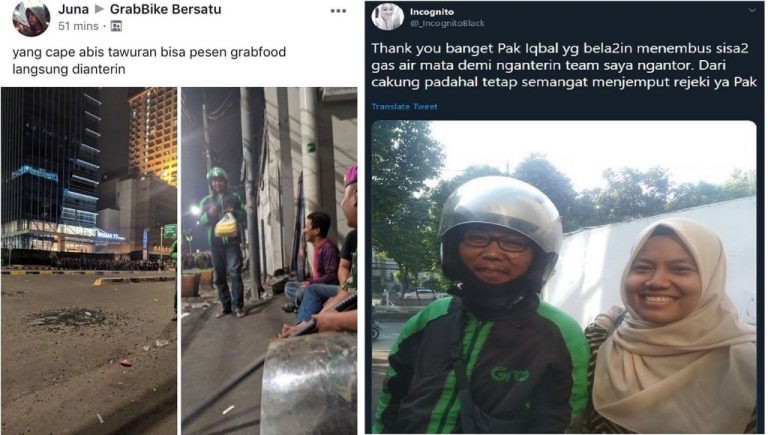 Luar biasa 2 driver ojek online ini tetap layani orderan saat aksi demo 22 Mei