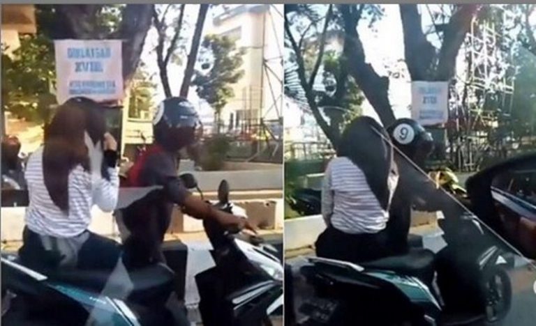 Viral Saking Bucin Pemuda Ini Rela Dorong Motor Yang Dinaiki Pacarnya