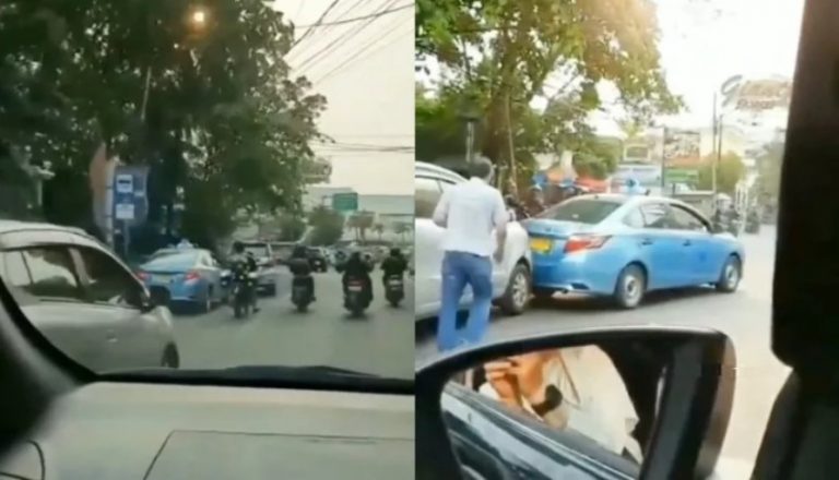 Video menegangkan pengemudi mobil ribut dengan supir taksi dijalan raya viral