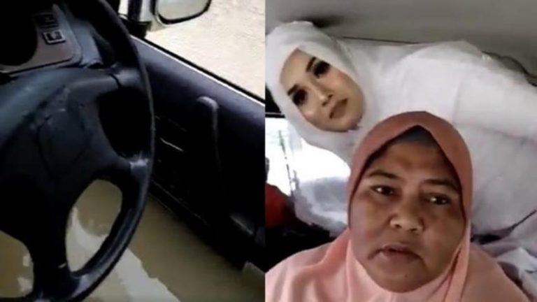 Penuh perjuangan Pasangan pengantin ini rela tunda akad nikah usai terjebak banjir