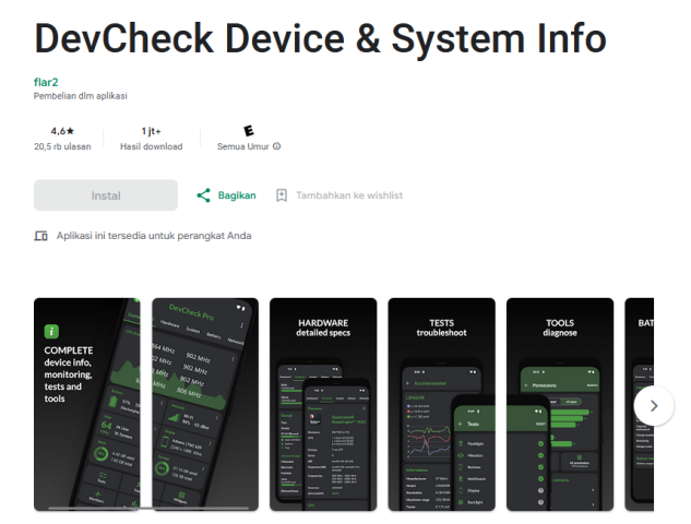 DevCheck Device & System Info - Apk Cek RAM