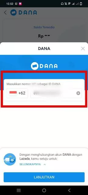 Masukkan Nomor DANA