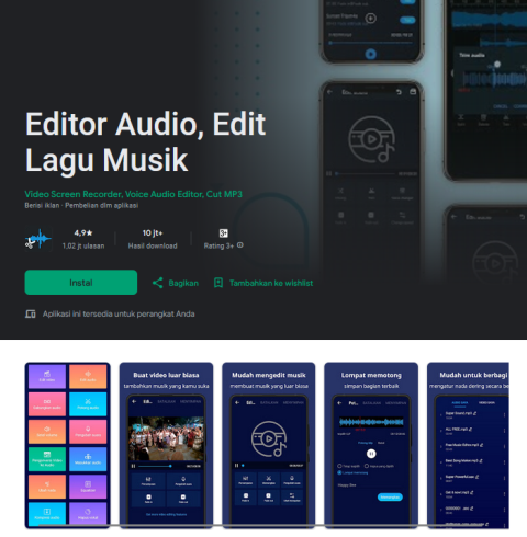 Editor Audio, Edit Lagu dan Musik - Apk Pemisah Musik