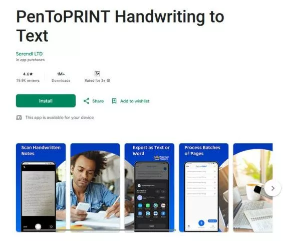PenToPrint Handwriting to text