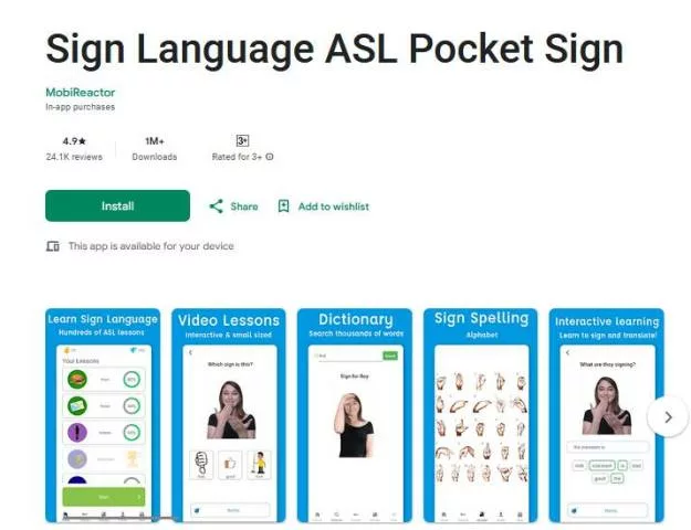 Sign Language ASL Pocket Sign - Apk Bahasa Isyarat