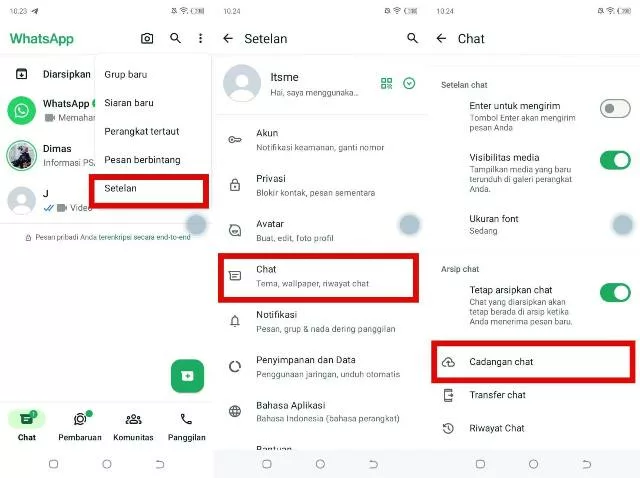 Cadngkan Chat di Akun WA