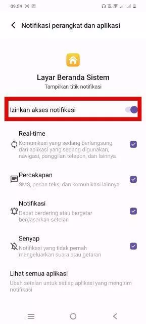 Nonaktikan Notifikasi