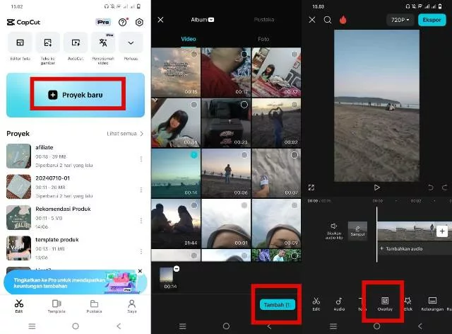 Pilih Fitur Overlay untuk Menambahkan Foto