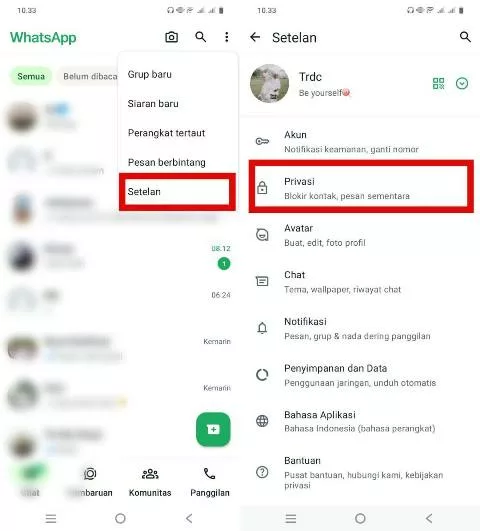 Setelan dan Privasi