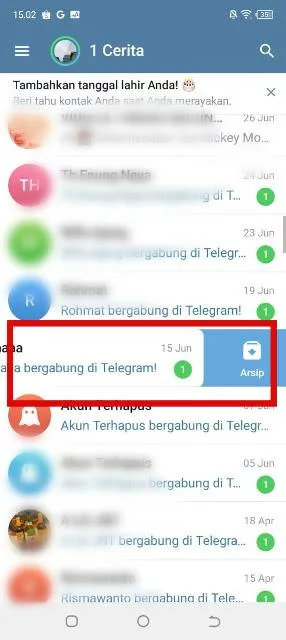 Arsipkan Chat Telegram