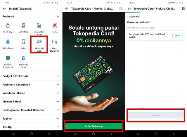 Daftar Tokopedi Card