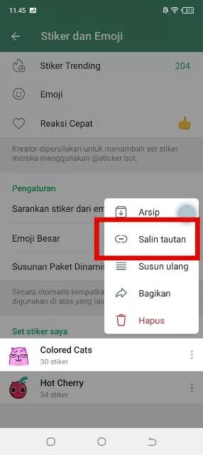 Salin Tautan Stiker